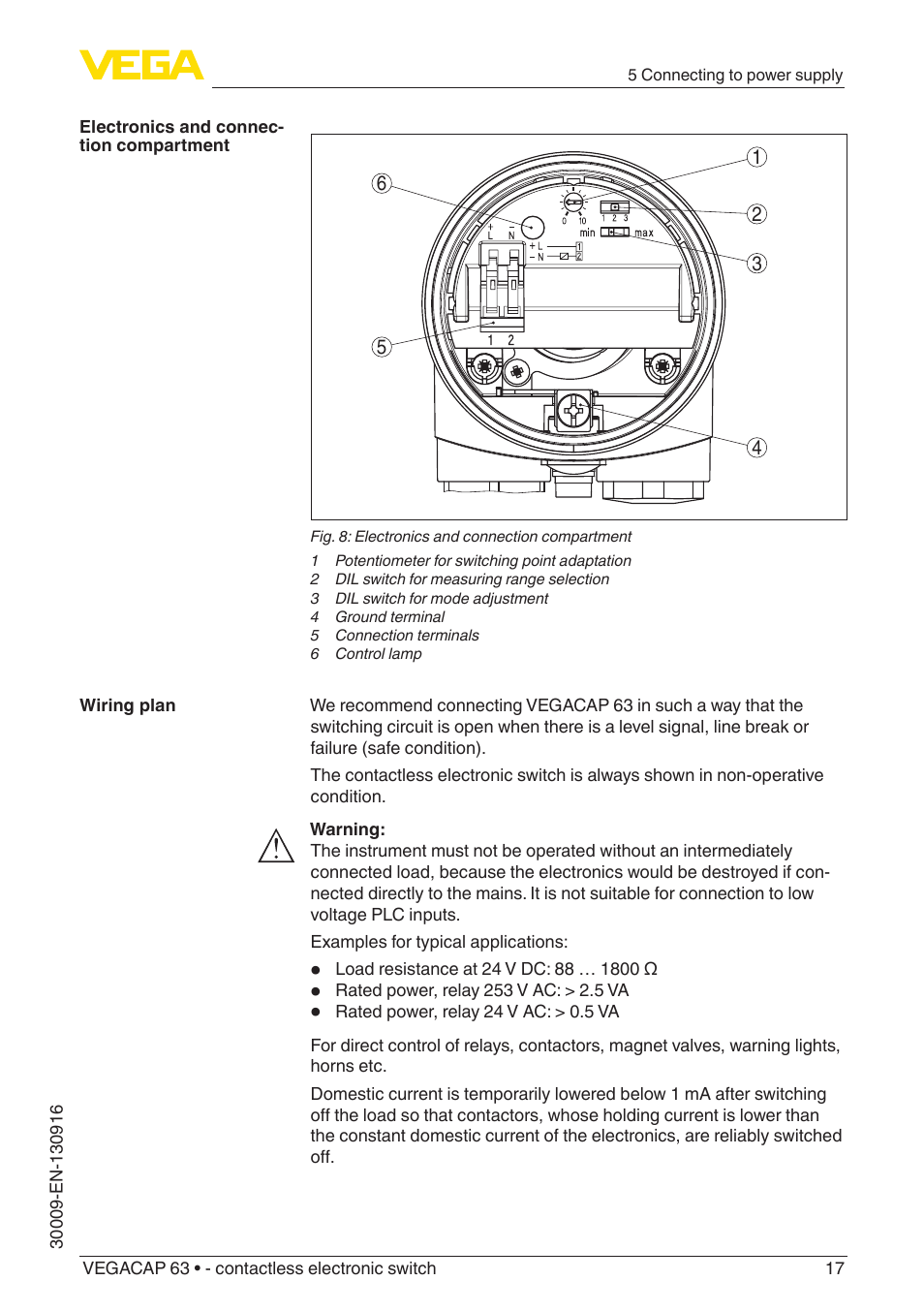 VEGA VEGACAP 63 - contactless electronic switch User Manual | Page 17 / 36