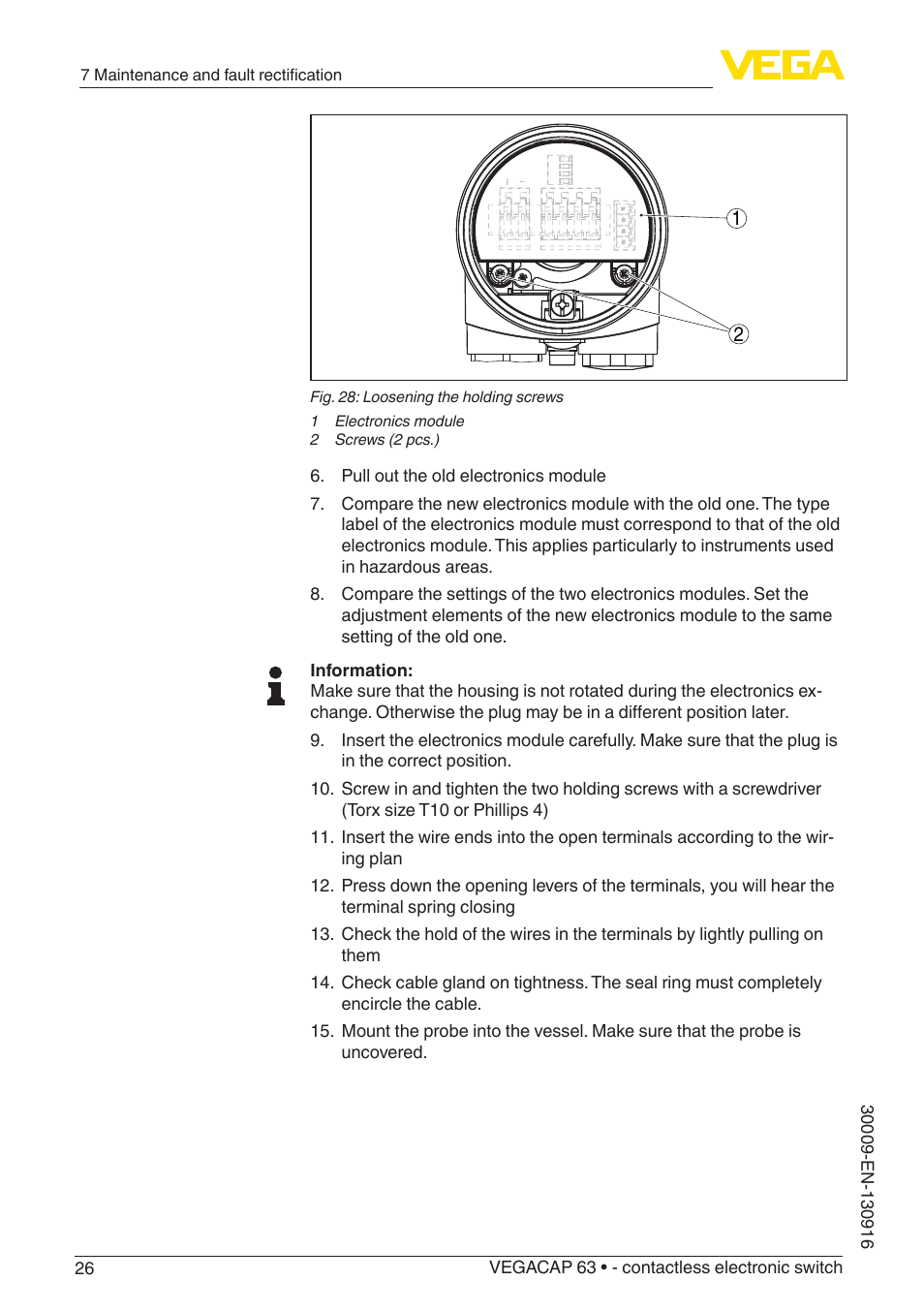 VEGA VEGACAP 63 - contactless electronic switch User Manual | Page 26 / 36