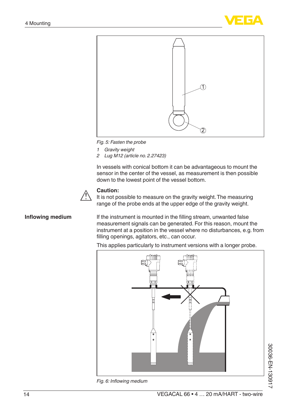 VEGA VEGACAL 66 4 … 20 mA_HART - two-wire User Manual | Page 14 / 52