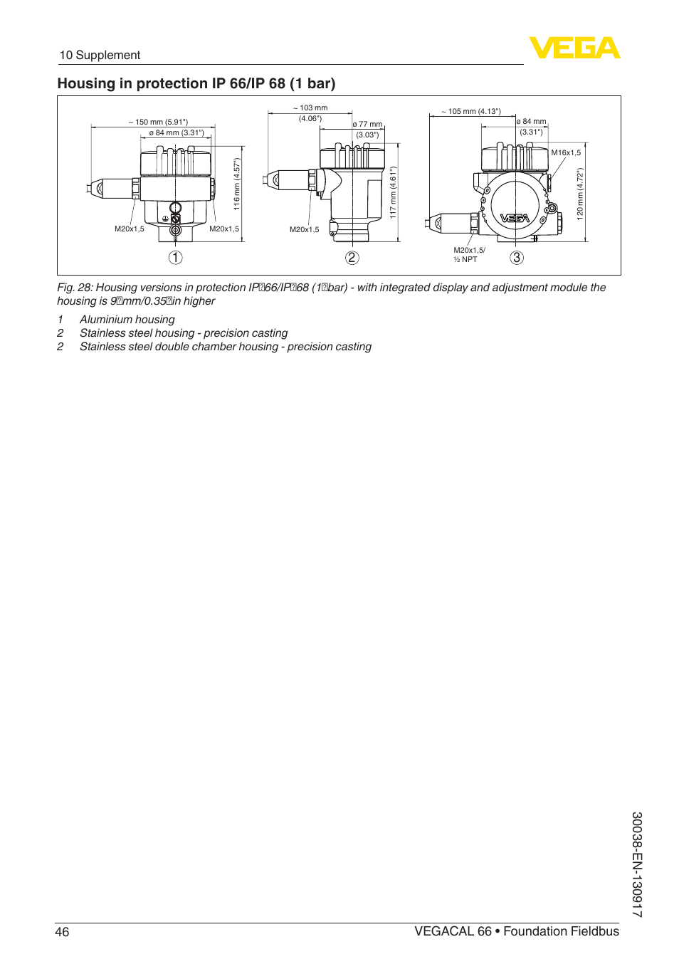 10 supplement | VEGA VEGACAL 66 Foundation Fieldbus User Manual | Page 46 / 52