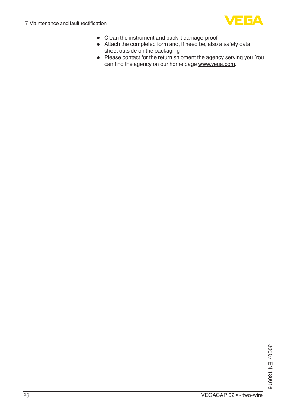 VEGA VEGACAP 62 - two-wire User Manual | Page 26 / 40
