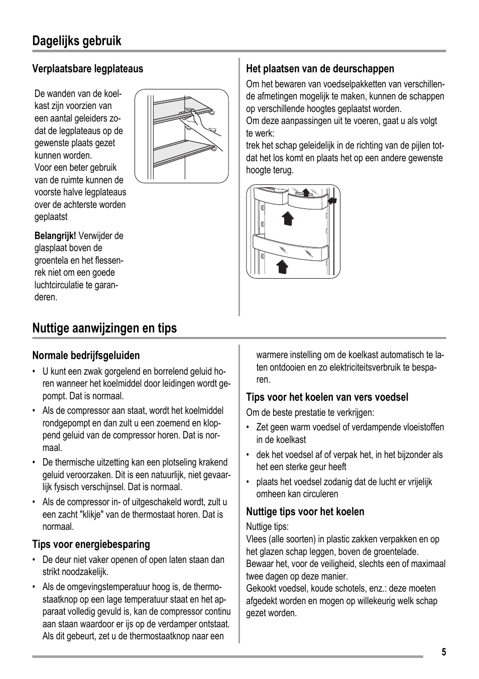 Dagelijks gebruik, Nuttige aanwijzingen en tips | ZANKER ZKK 9008 User Manual | Page 5 / 36