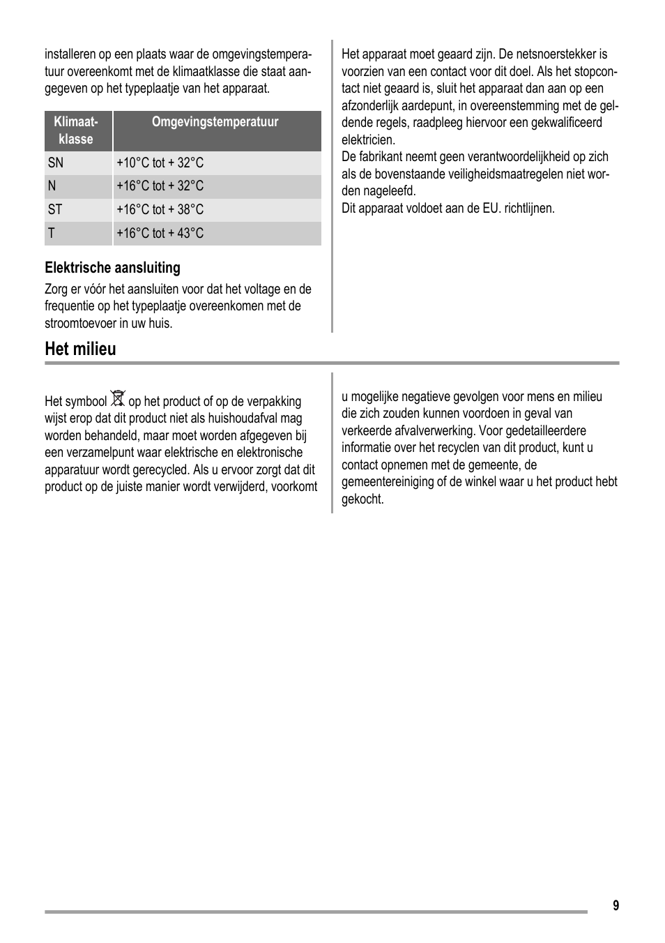 Het milieu | ZANKER ZKK 9008 User Manual | Page 9 / 36