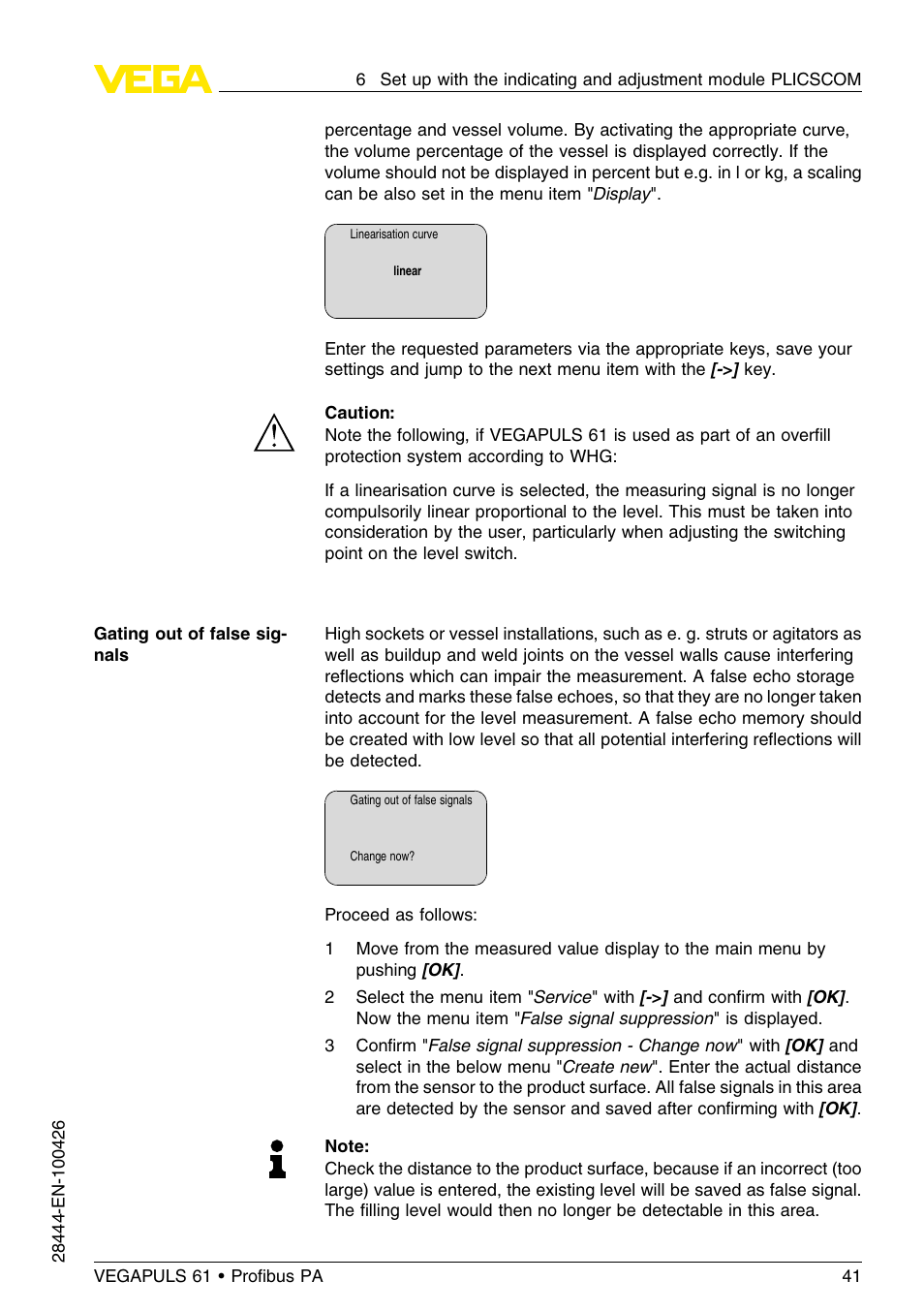 VEGA VEGAPULS 61 (≥ 2.0.0 - ≤ 3.8) Proﬁbus PA User Manual | Page 41 / 76