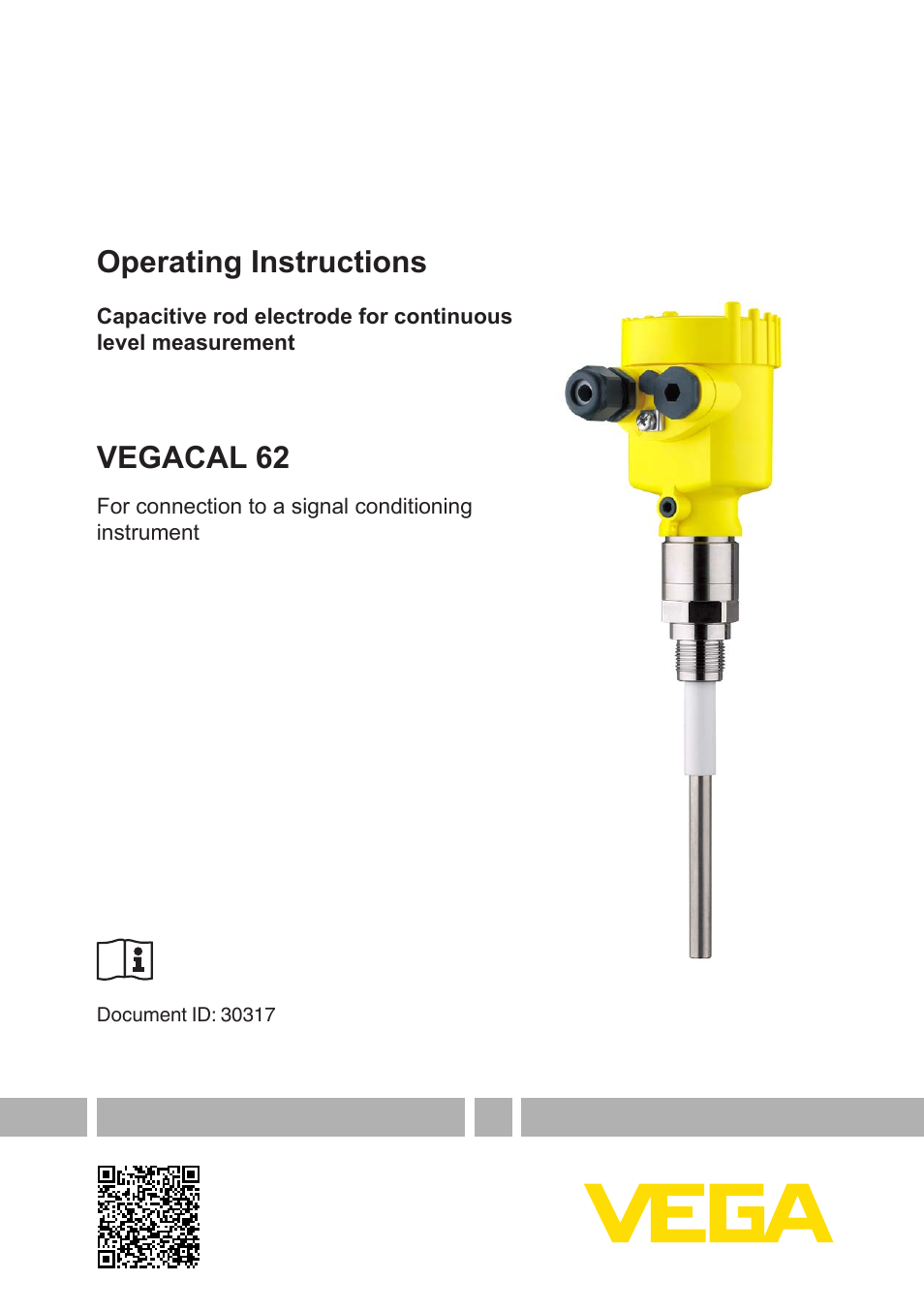 VEGA VEGACAL 62 For connection to a signal conditioning instrument User Manual | 36 pages