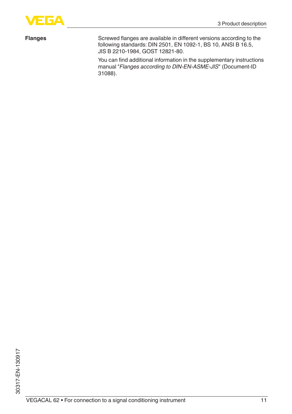 VEGA VEGACAL 62 For connection to a signal conditioning instrument User Manual | Page 11 / 36