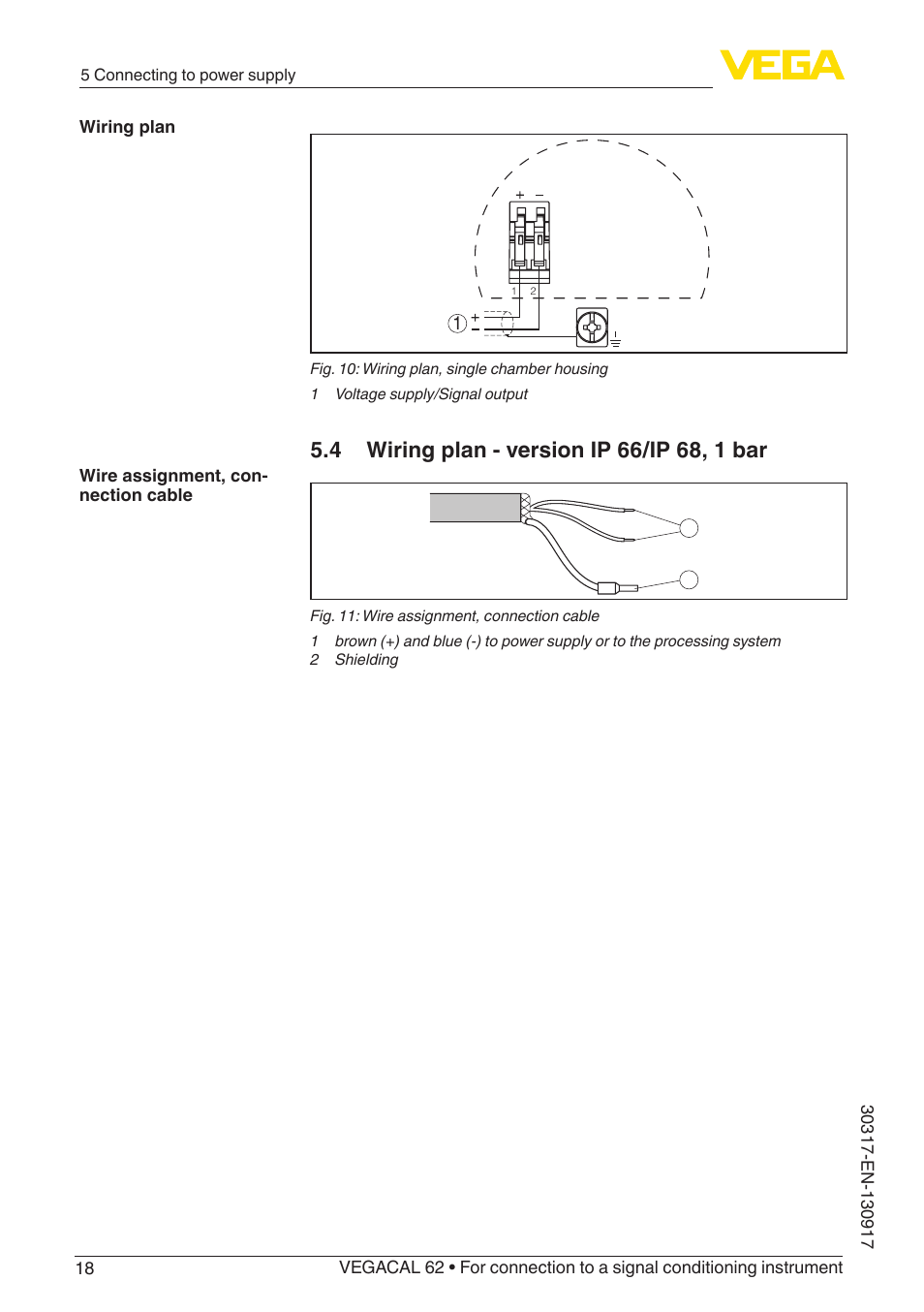 VEGA VEGACAL 62 For connection to a signal conditioning instrument User Manual | Page 18 / 36