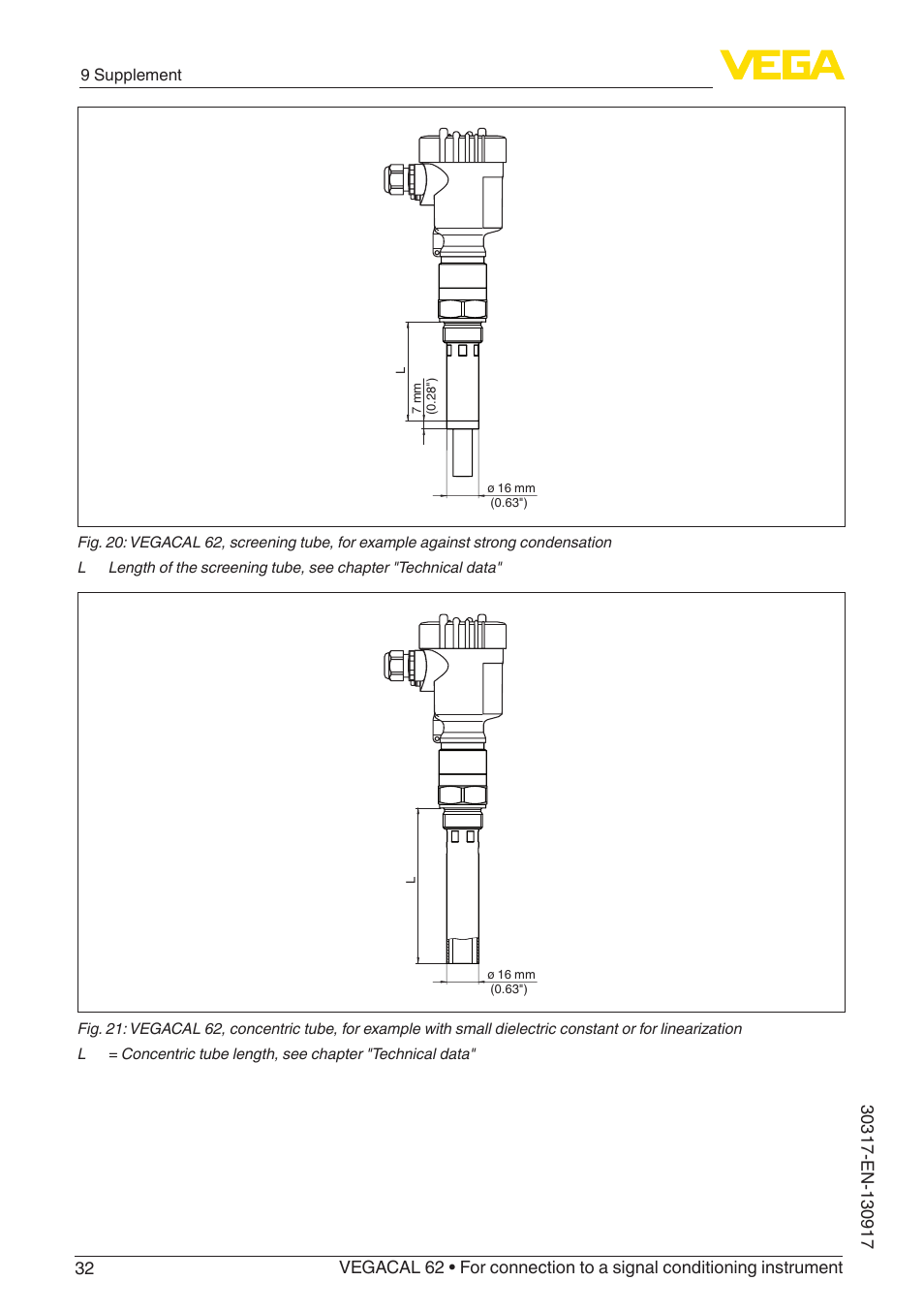 VEGA VEGACAL 62 For connection to a signal conditioning instrument User Manual | Page 32 / 36