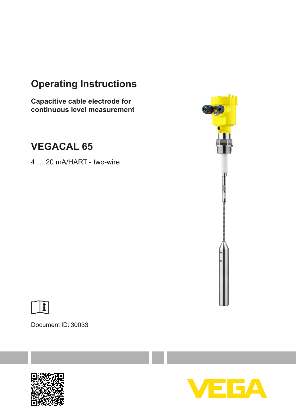 VEGA VEGACAL 65 4 … 20 mA_HART - two-wire User Manual | 52 pages