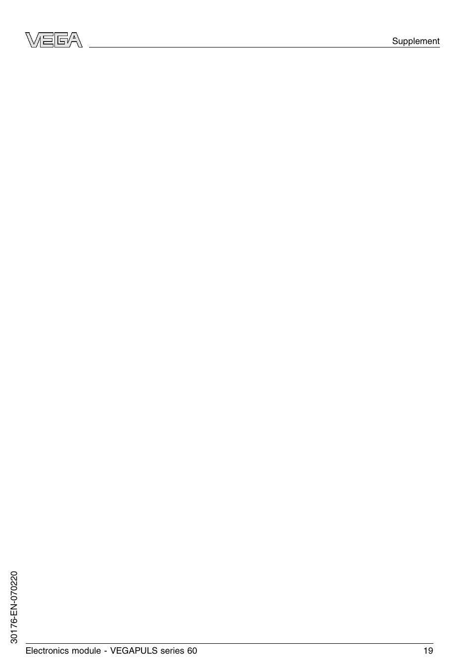 VEGA VEGAPULS series 60 Electronics module (≥ 2.0.0 - ≤ 3.8) User Manual | Page 19 / 20