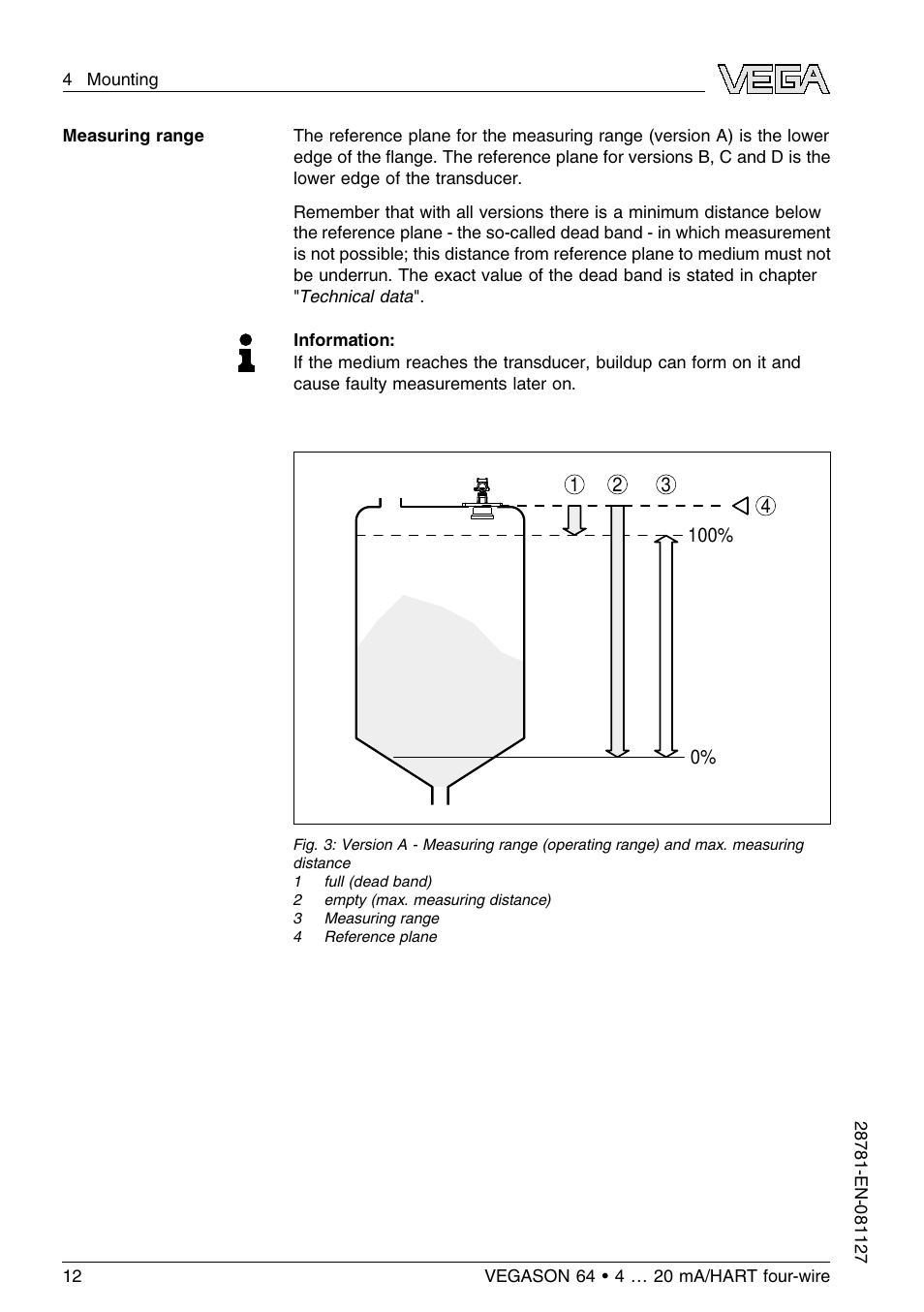 VEGA VEGASON 64 4 … 20 mA_HART four-wire User Manual | Page 12 / 60