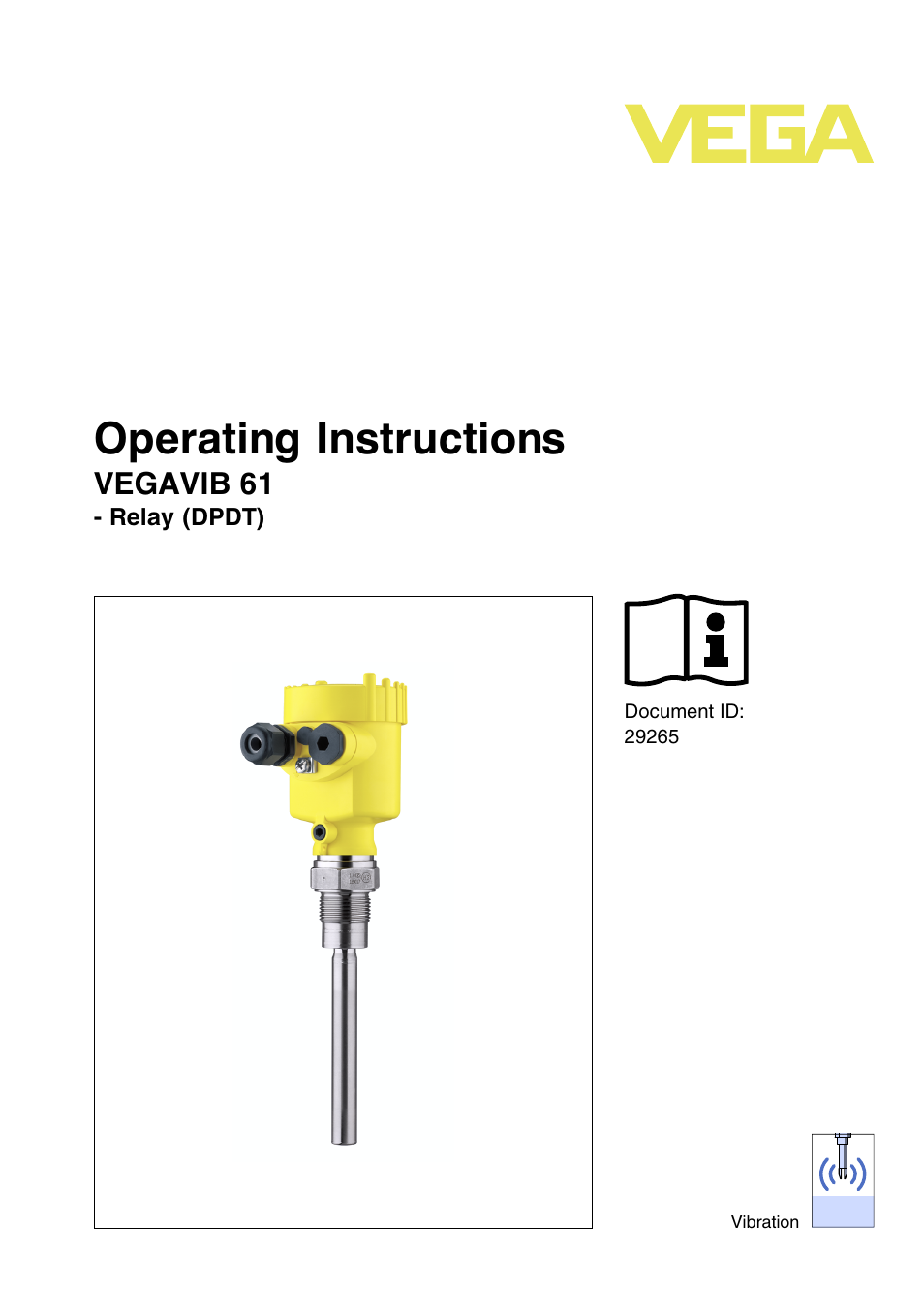 VEGA VEGAVIB 61 - Relay (DPDT) User Manual | 36 pages