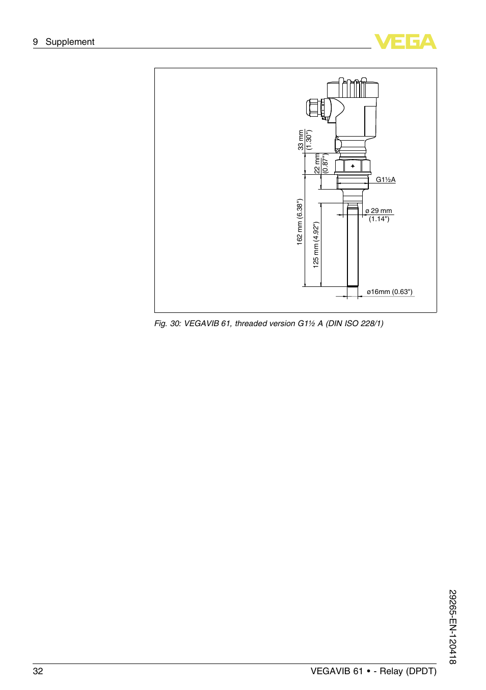 VEGA VEGAVIB 61 - Relay (DPDT) User Manual | Page 32 / 36