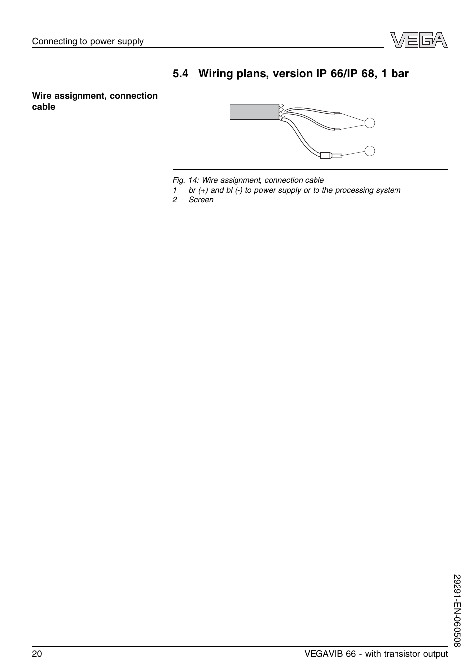 VEGA VEGAVIB 66 - transistor output User Manual | Page 20 / 36