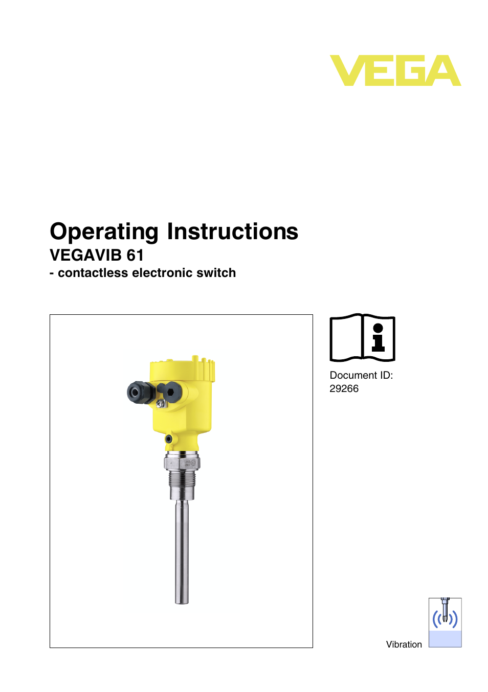 VEGA VEGAVIB 61 - contactless electronic switch User Manual | 36 pages