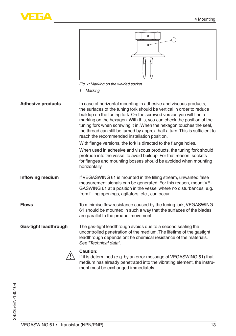 VEGA VEGASWING 61 - transistor (NPN-PNP) User Manual | Page 13 / 36