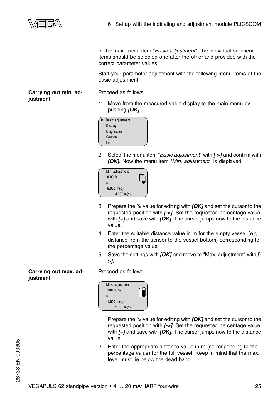 VEGA VEGAPULS 62 (≥ 2.0.0 - ≤ 3.8) standpipe ver. 4 … 20 mA_HART four-wire User Manual | Page 25 / 52