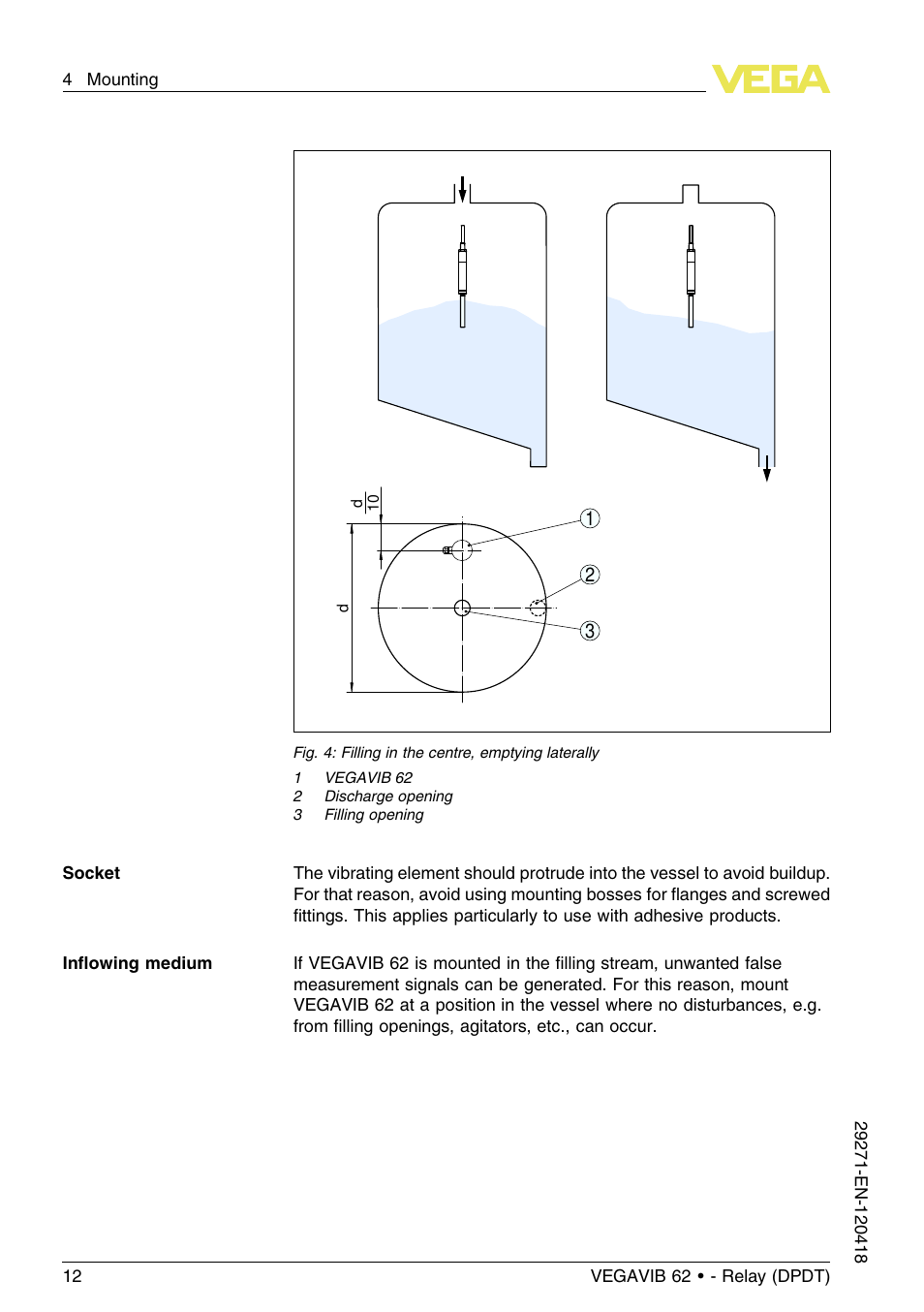 VEGA VEGAVIB 62 - Relay (DPDT) User Manual | Page 12 / 32
