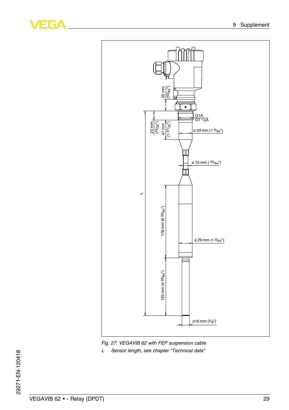 VEGA VEGAVIB 62 - Relay (DPDT) User Manual | Page 29 / 32