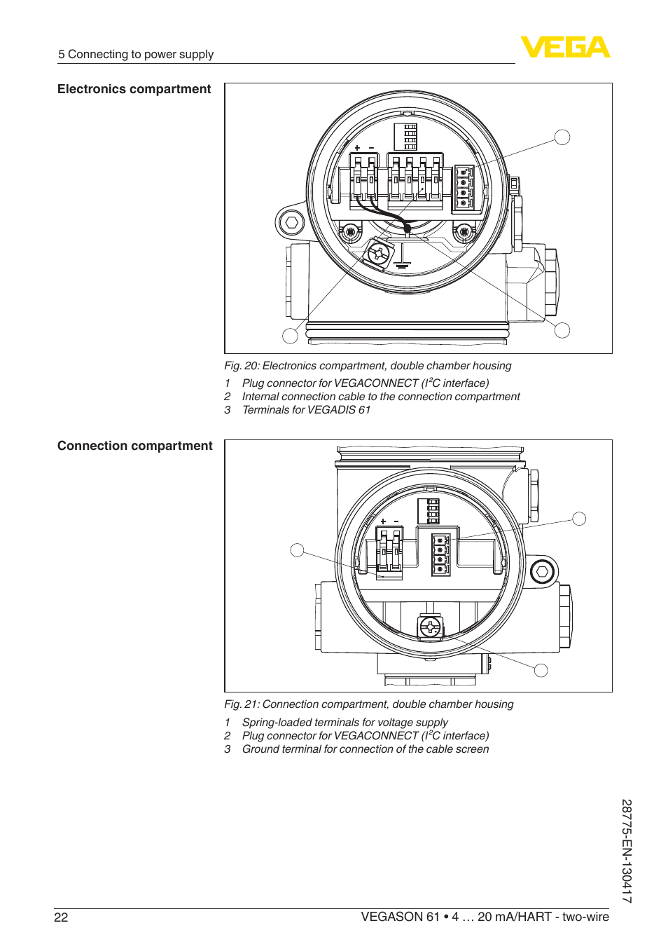 VEGA VEGASON 61 4 … 20 mA_HART - two-wire User Manual | Page 22 / 52