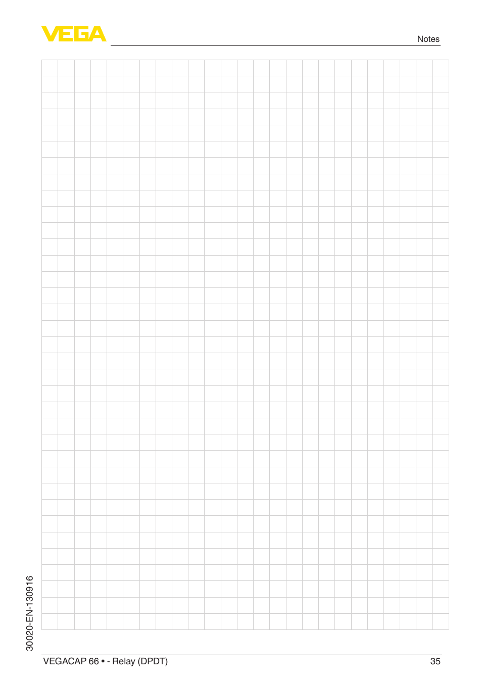 VEGA VEGACAP 66 - Relay (DPDT) User Manual | Page 35 / 36