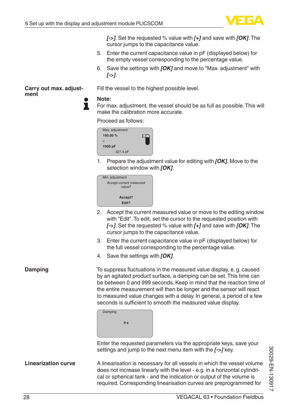 VEGA VEGACAL 63 Foundation Fieldbus User Manual | Page 28 / 52