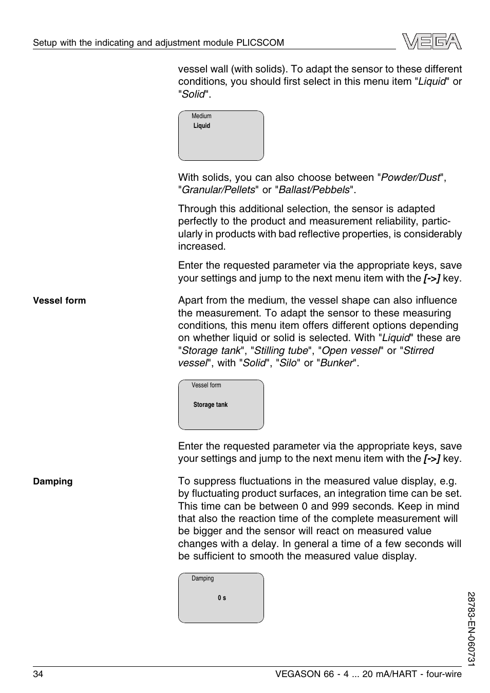 VEGA VEGASON 66 4 … 20 mA_HART four-wire User Manual | Page 34 / 60