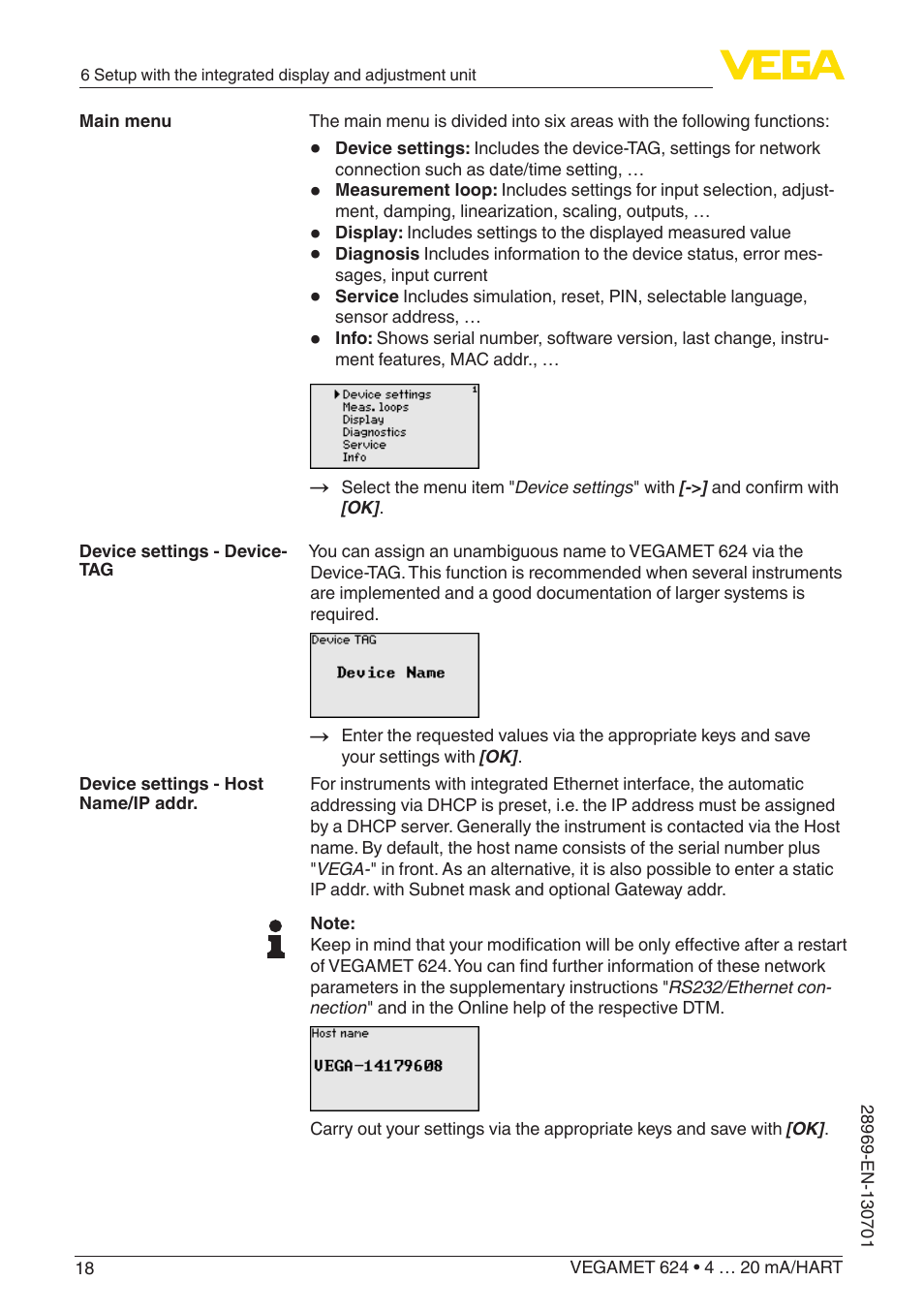 VEGA VEGAMET 624 User Manual | Page 18 / 56