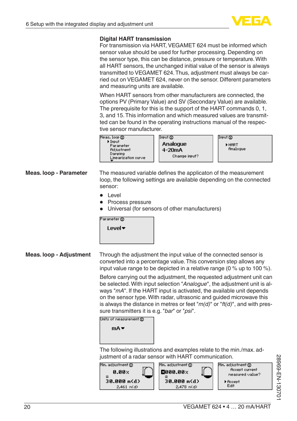 VEGA VEGAMET 624 User Manual | Page 20 / 56