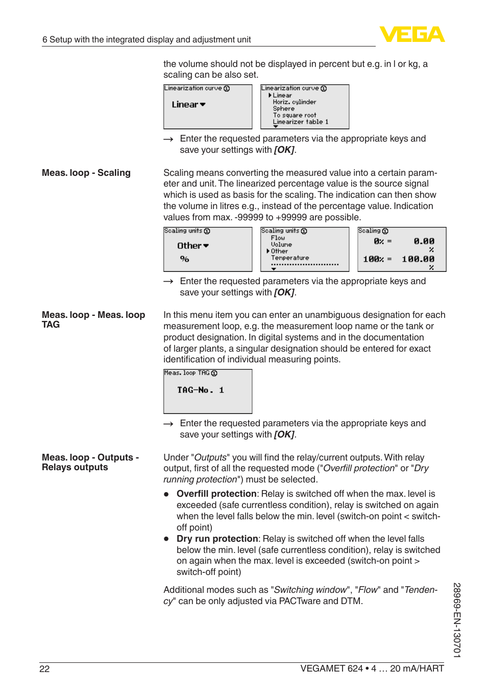 VEGA VEGAMET 624 User Manual | Page 22 / 56