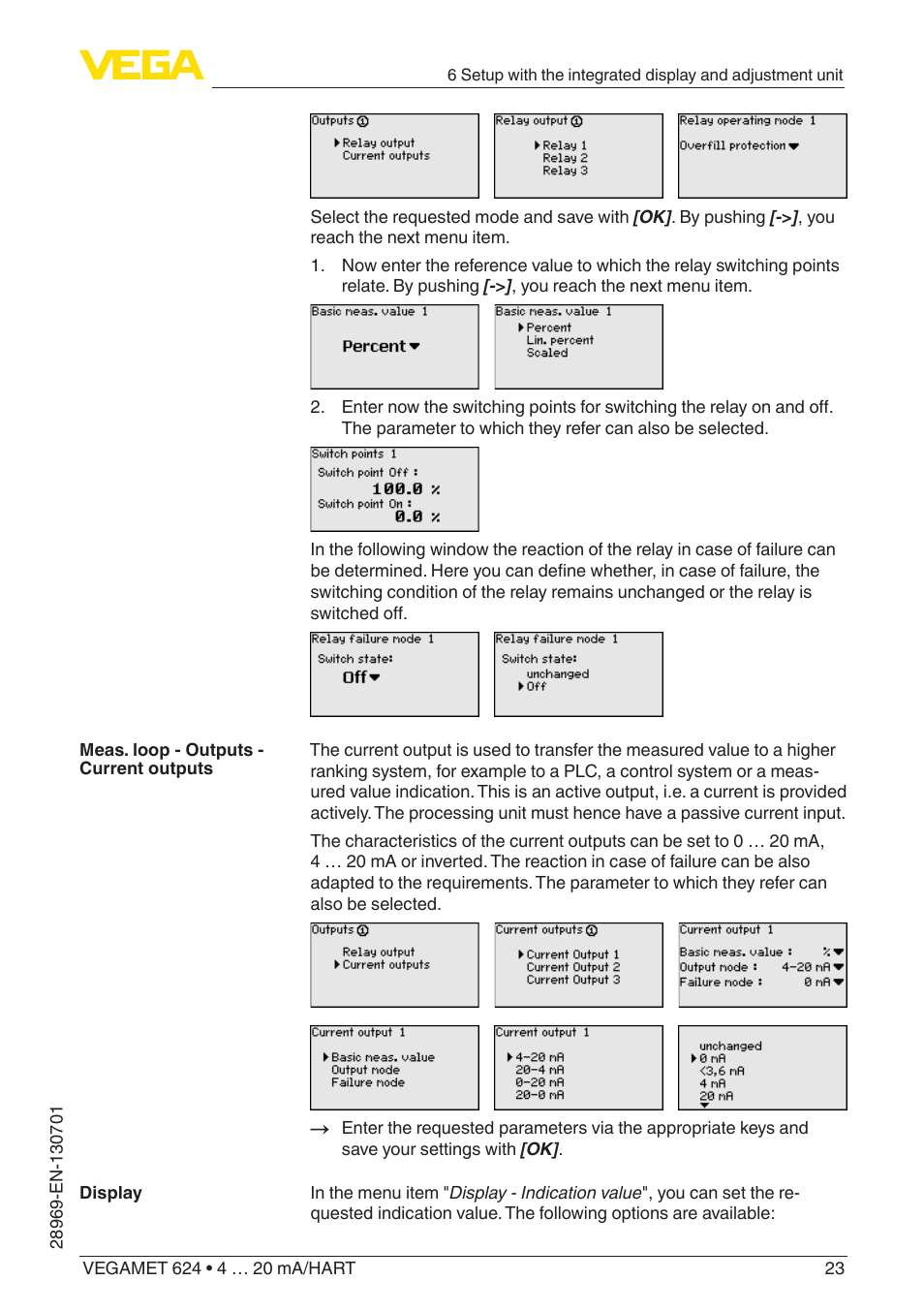 VEGA VEGAMET 624 User Manual | Page 23 / 56