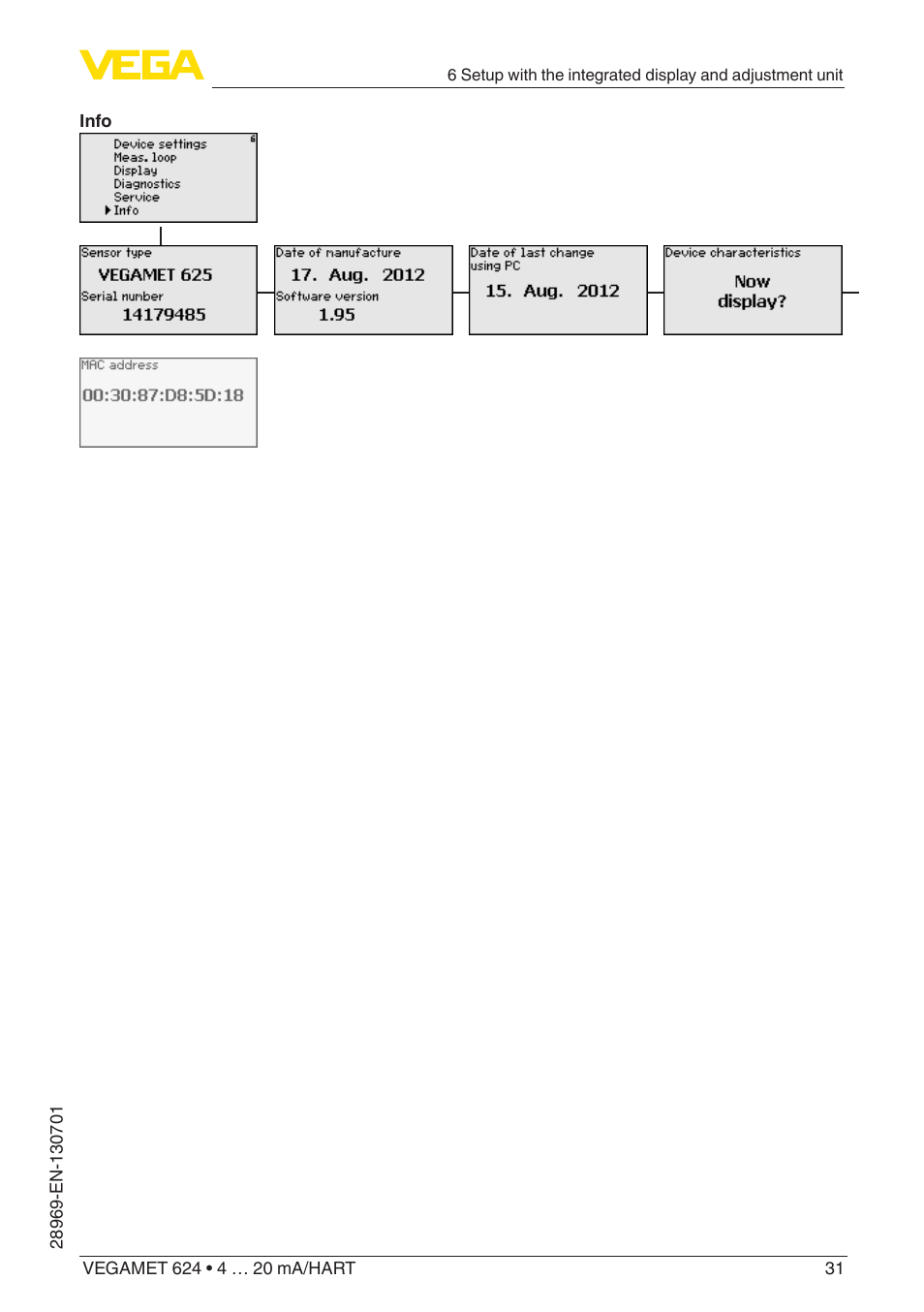 VEGA VEGAMET 624 User Manual | Page 31 / 56