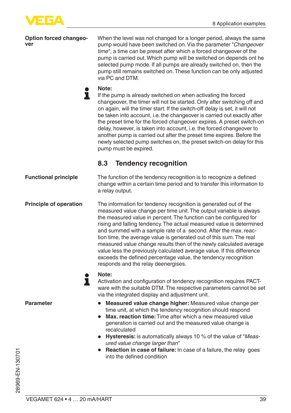 3 tendency recognition | VEGA VEGAMET 624 User Manual | Page 39 / 56