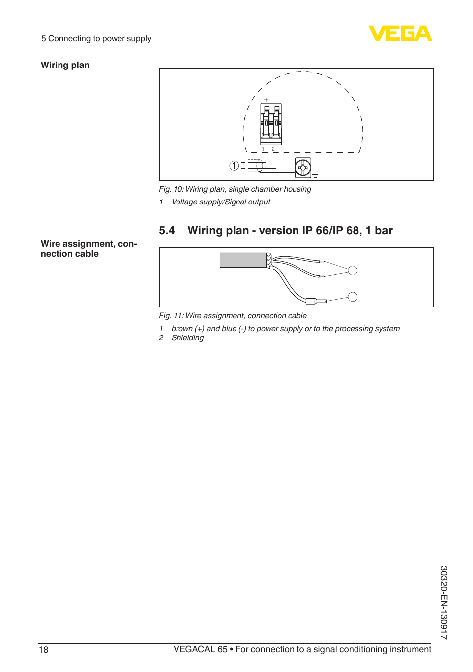 VEGA VEGACAL 65 For connection to a signal conditioning instrument User Manual | Page 18 / 36