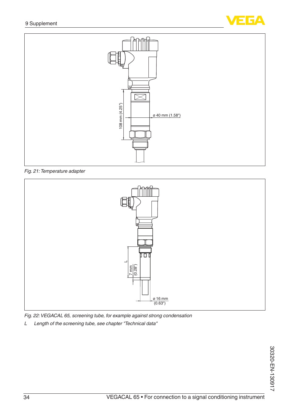VEGA VEGACAL 65 For connection to a signal conditioning instrument User Manual | Page 34 / 36