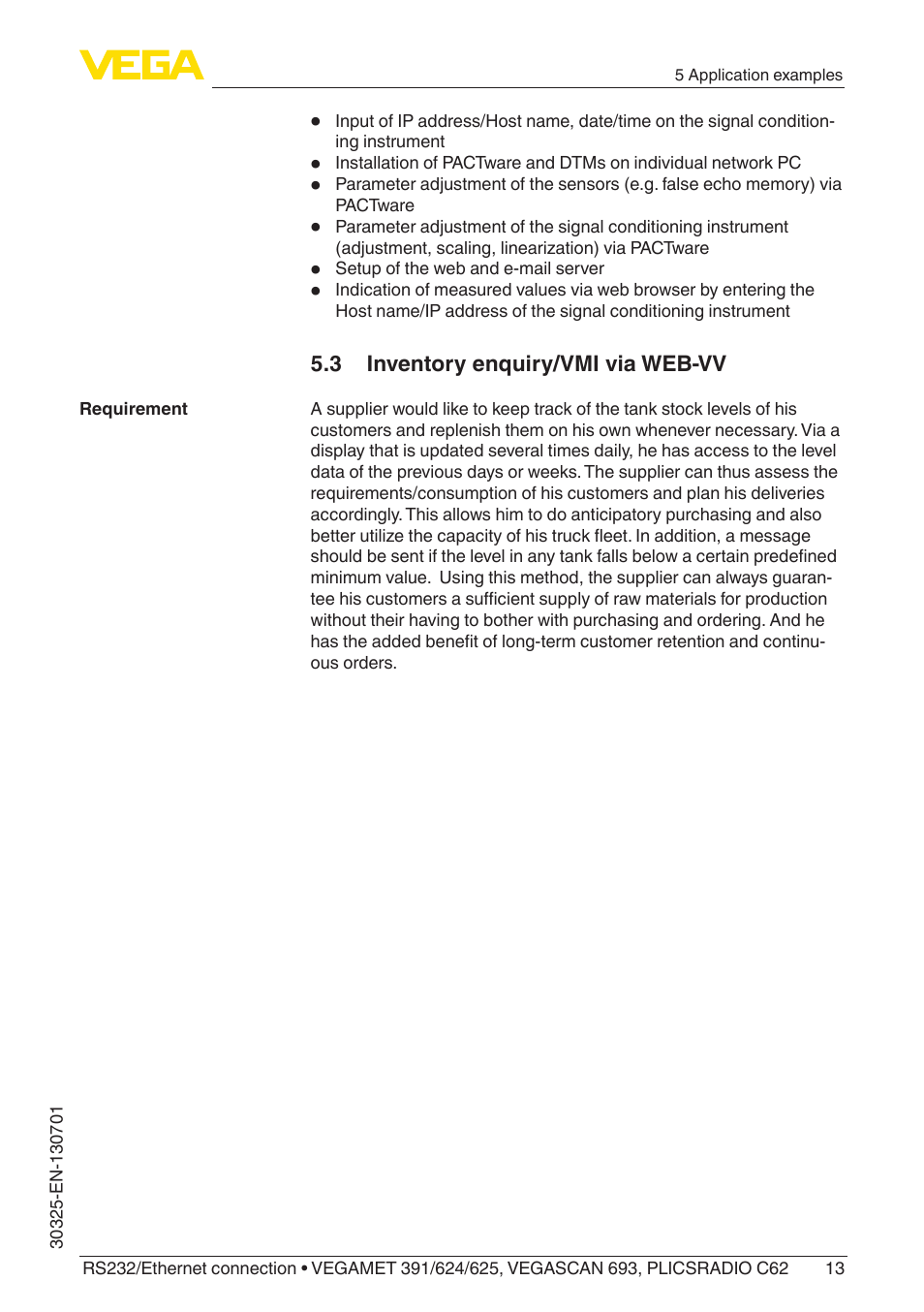3 inventory enquiry/vmi via web-vv | VEGA RS232_Ethernet connection User Manual | Page 13 / 64