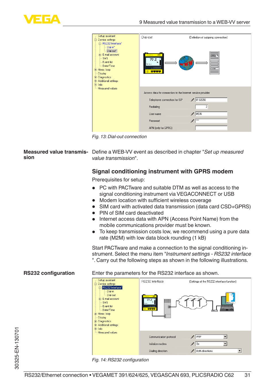 VEGA RS232_Ethernet connection User Manual | Page 31 / 64