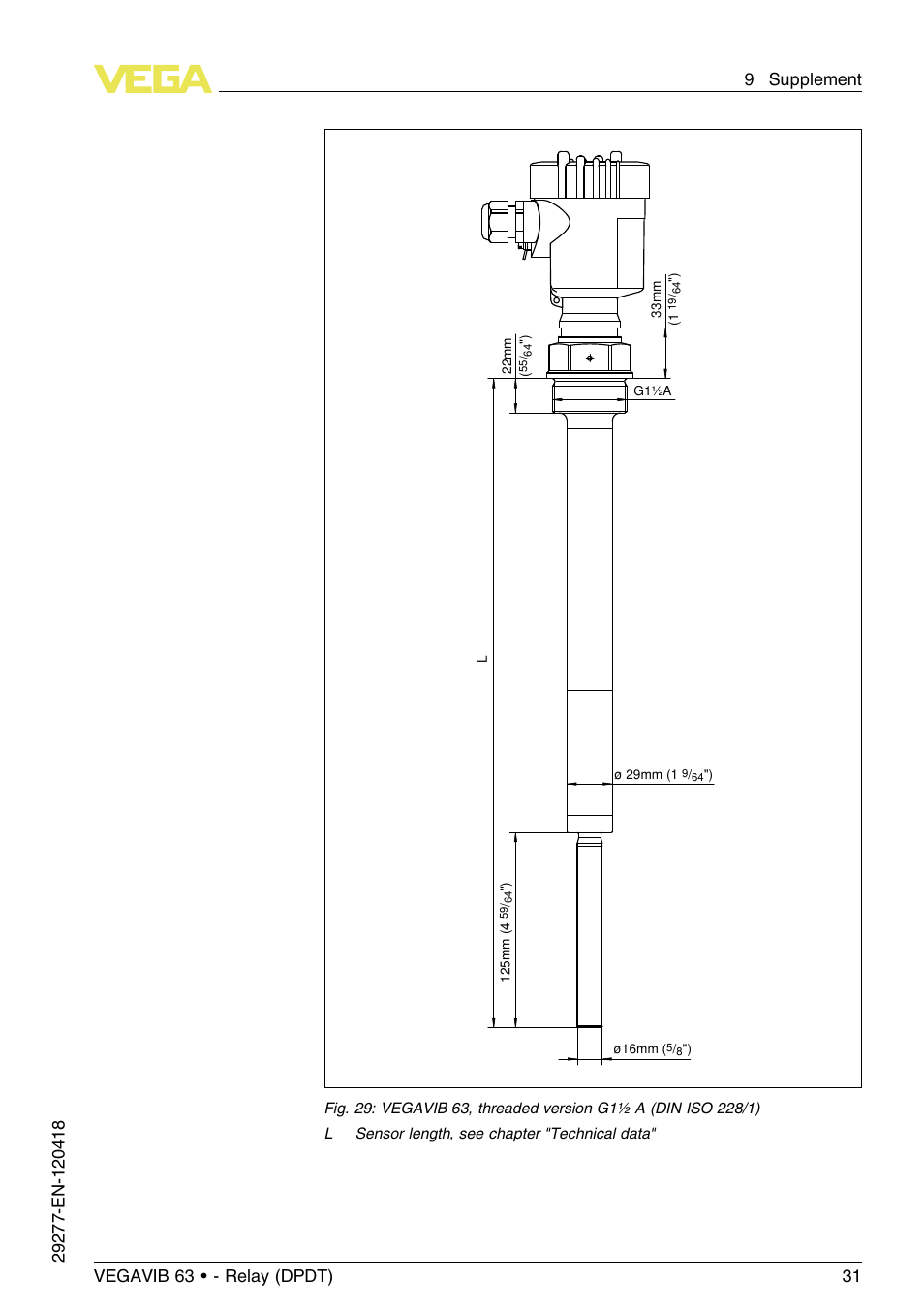 VEGA VEGAVIB 63 - Relay (DPDT) User Manual | Page 31 / 36