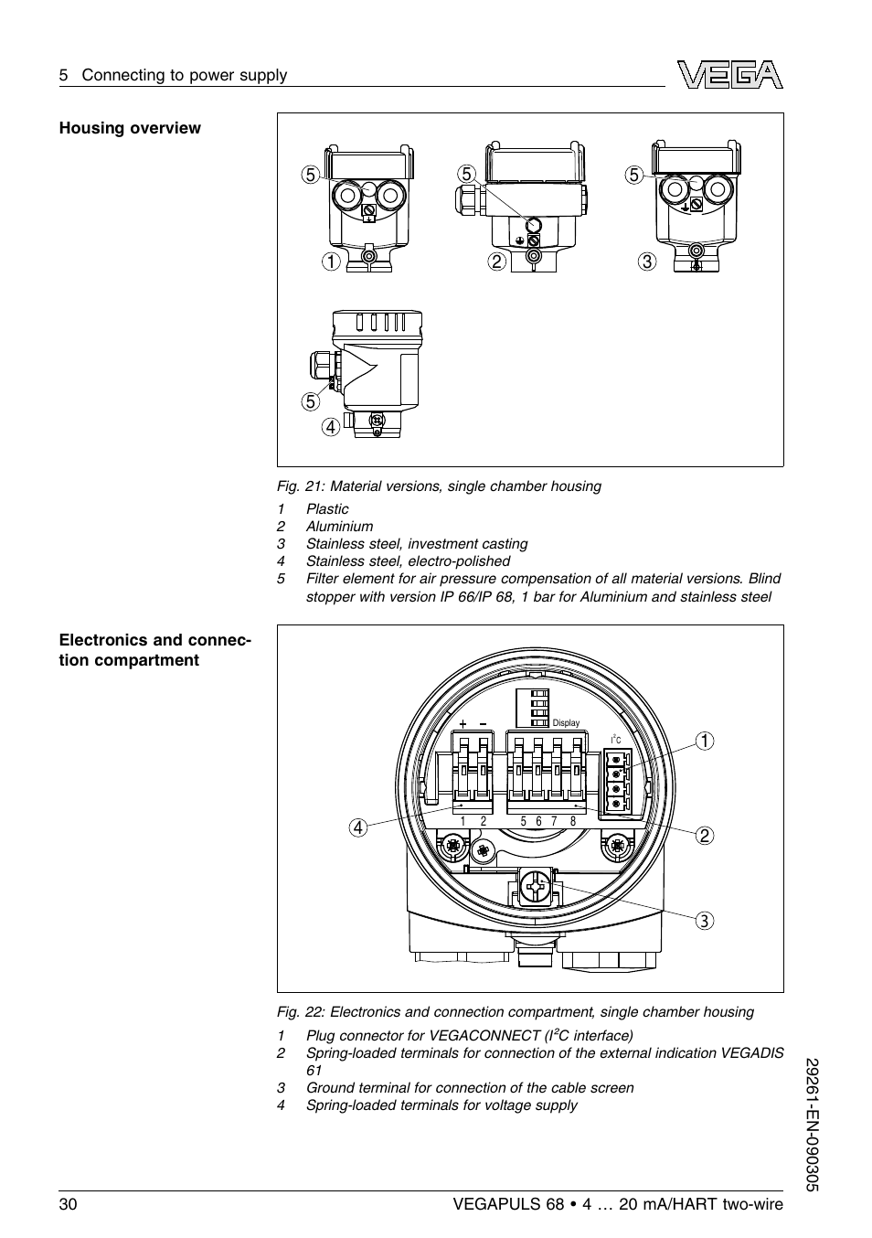 VEGA VEGAPULS 68 (≥ 2.0.0 - ≤ 3.8) 4 … 20 mA_HART two-wire User Manual | Page 30 / 80