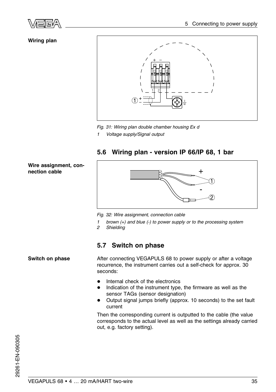 7 switch on phase | VEGA VEGAPULS 68 (≥ 2.0.0 - ≤ 3.8) 4 … 20 mA_HART two-wire User Manual | Page 35 / 80