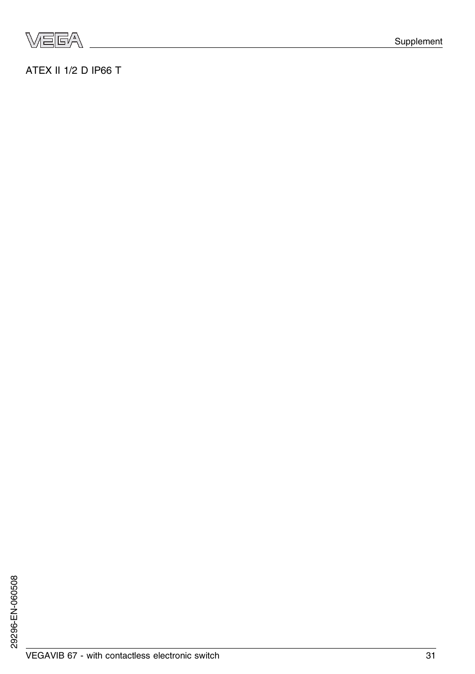 VEGA VEGAVIB 67 - contactless electronic switch User Manual | Page 31 / 36