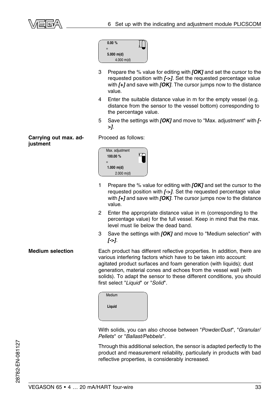 VEGA VEGASON 65 4 … 20 mA_HART four-wire User Manual | Page 33 / 64