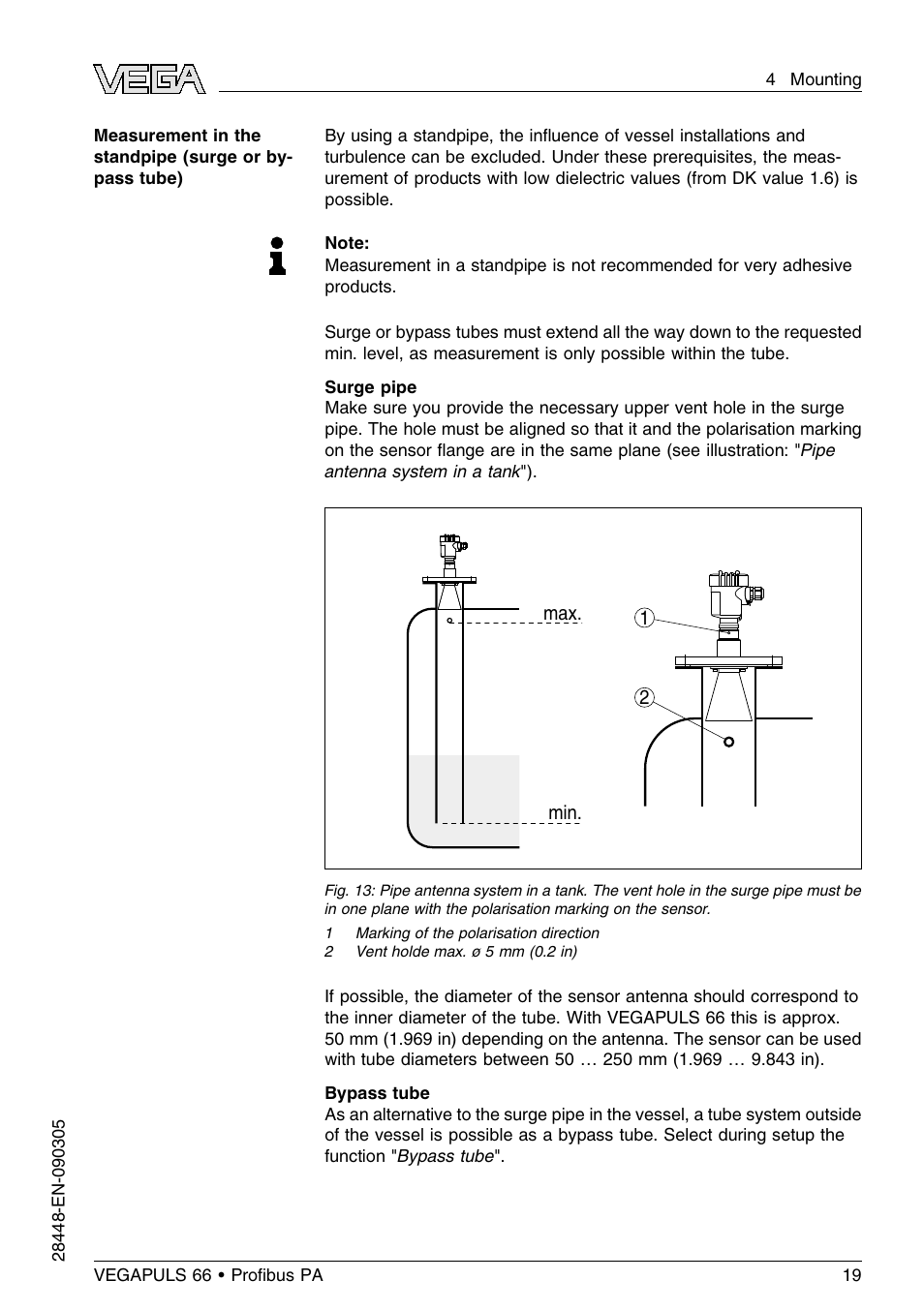 VEGA VEGAPULS 66 (≥ 2.0.0 - ≤ 3.8) Proﬁbus PA User Manual | Page 19 / 68