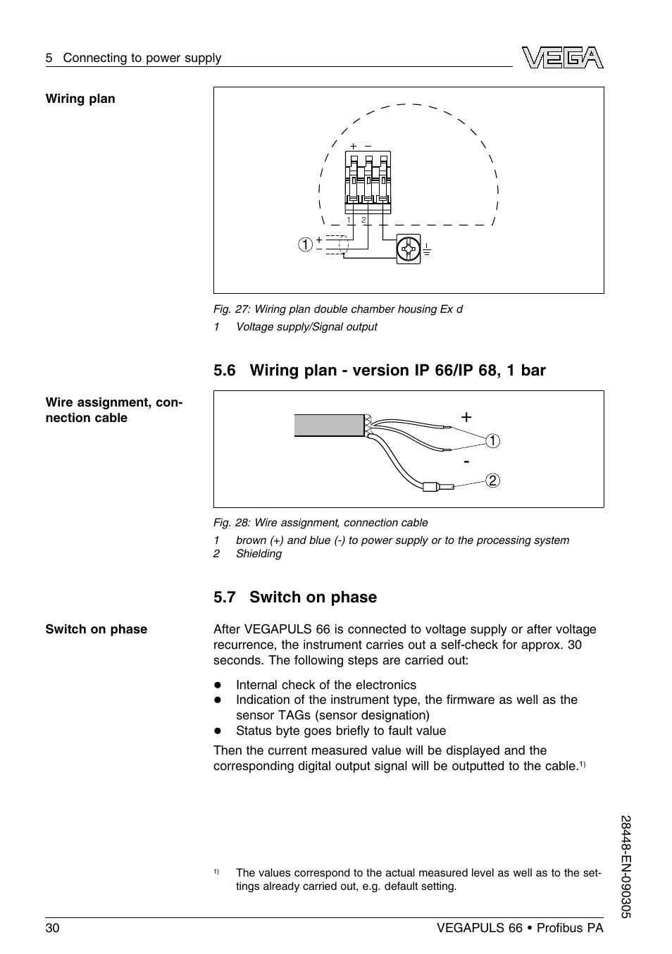 7 switch on phase | VEGA VEGAPULS 66 (≥ 2.0.0 - ≤ 3.8) Proﬁbus PA User Manual | Page 30 / 68