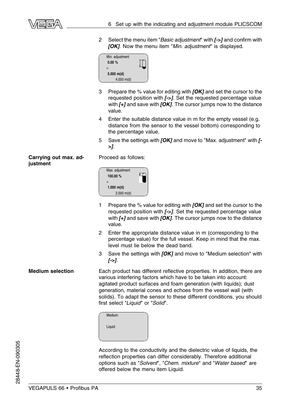 VEGA VEGAPULS 66 (≥ 2.0.0 - ≤ 3.8) Proﬁbus PA User Manual | Page 35 / 68