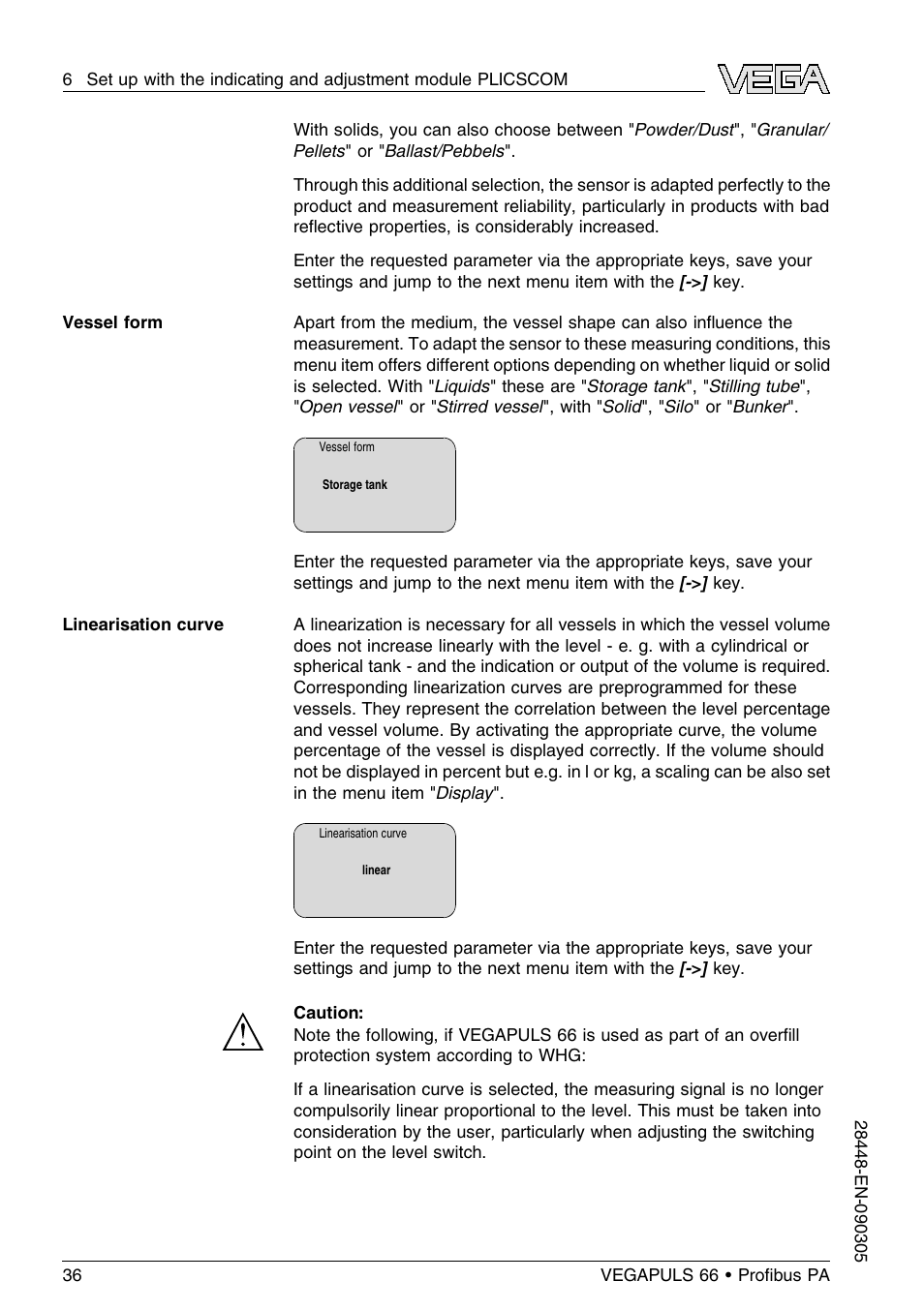 VEGA VEGAPULS 66 (≥ 2.0.0 - ≤ 3.8) Proﬁbus PA User Manual | Page 36 / 68