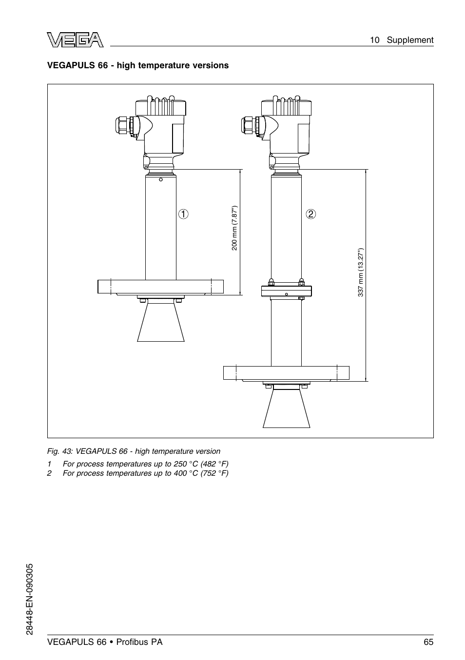 VEGA VEGAPULS 66 (≥ 2.0.0 - ≤ 3.8) Proﬁbus PA User Manual | Page 65 / 68