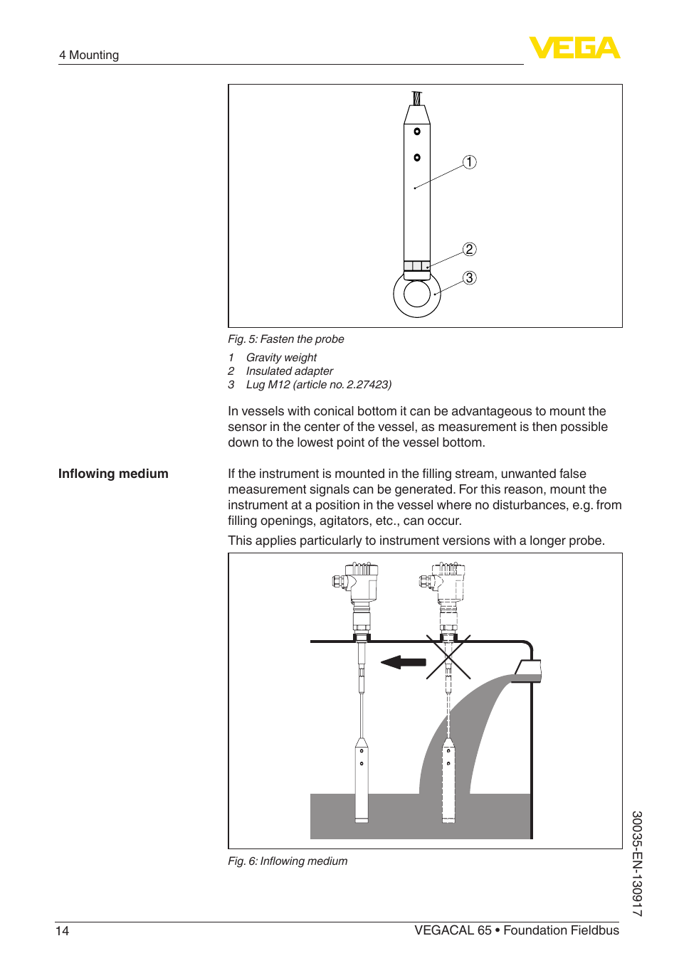 VEGA VEGACAL 65 Foundation Fieldbus User Manual | Page 14 / 52