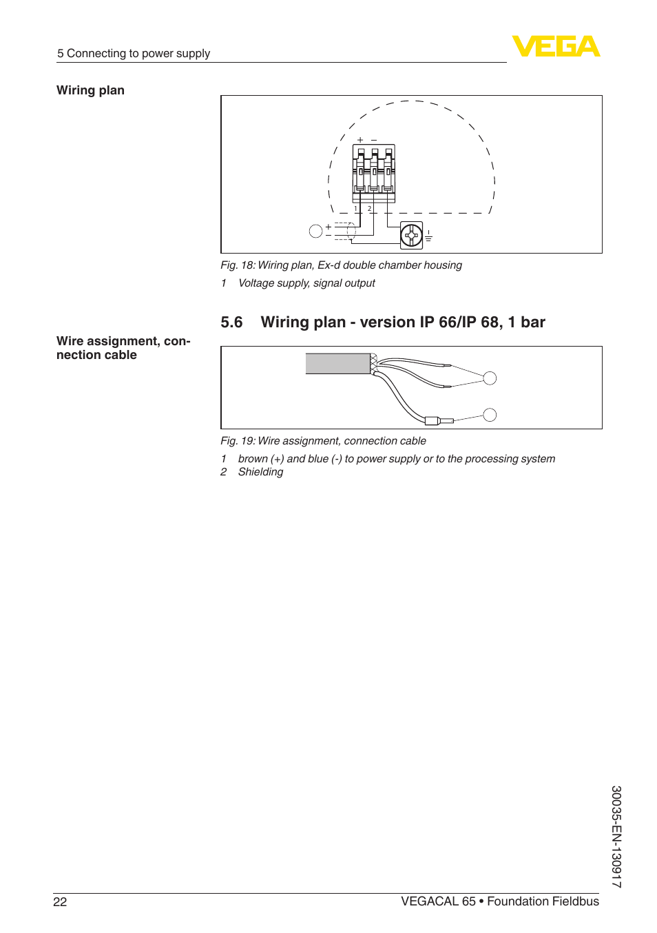 VEGA VEGACAL 65 Foundation Fieldbus User Manual | Page 22 / 52