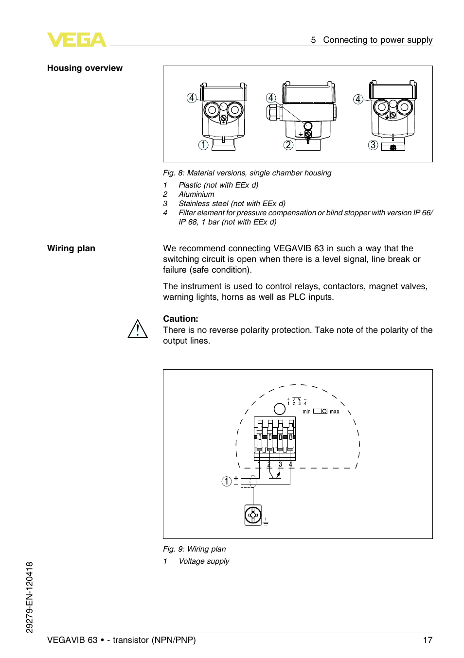 VEGA VEGAVIB 63 - transistor (NPN-PNP) User Manual | Page 17 / 36